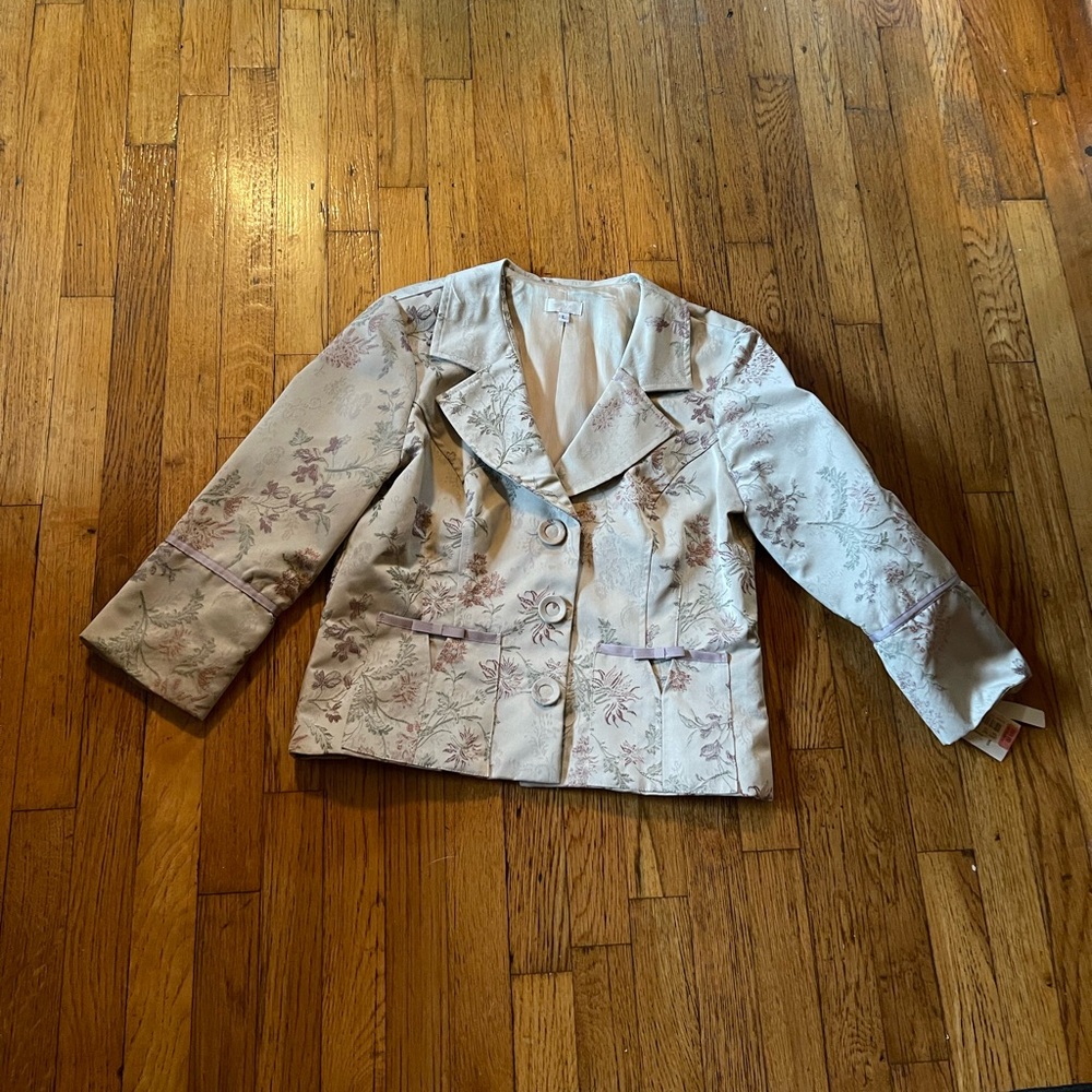 Floral Cream Women's Jacket NWT
